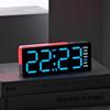 LED Digital Alarm Clock Atmosphere Light Date Teperature Week Display DST Snooze Table Clock 12/24H Brightness Adjustment