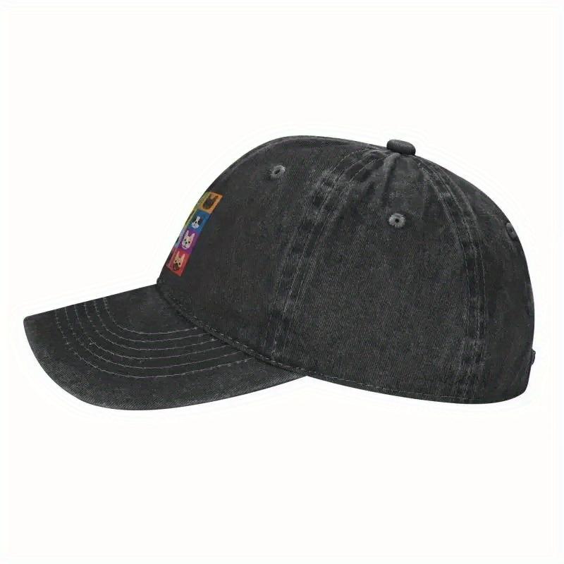 French Bulldog Grid Pop Art Baseball Cap Adjustable Cotton Casual Hat for Men Women Gift