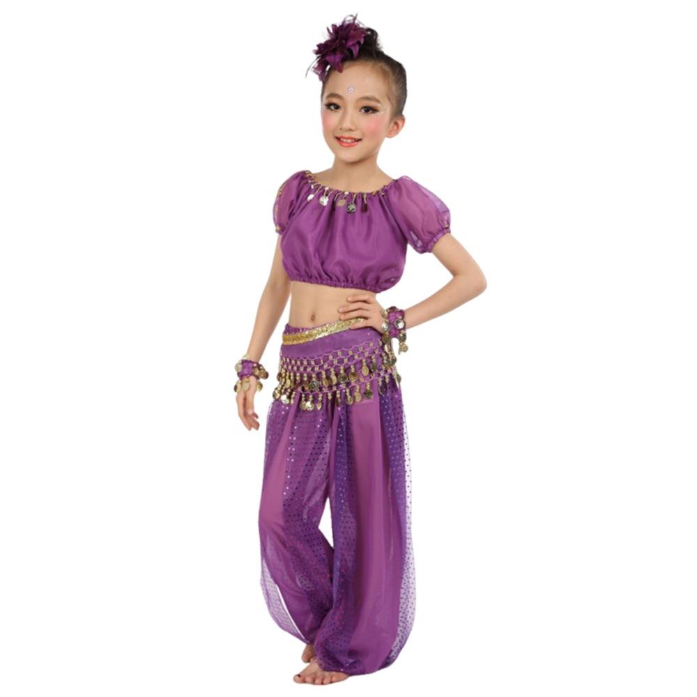 

2Pcs/Set Professional Belly Dance Costumes Sequins Dance Performance Outfits Show Costumes L темно-фіолетовий колір