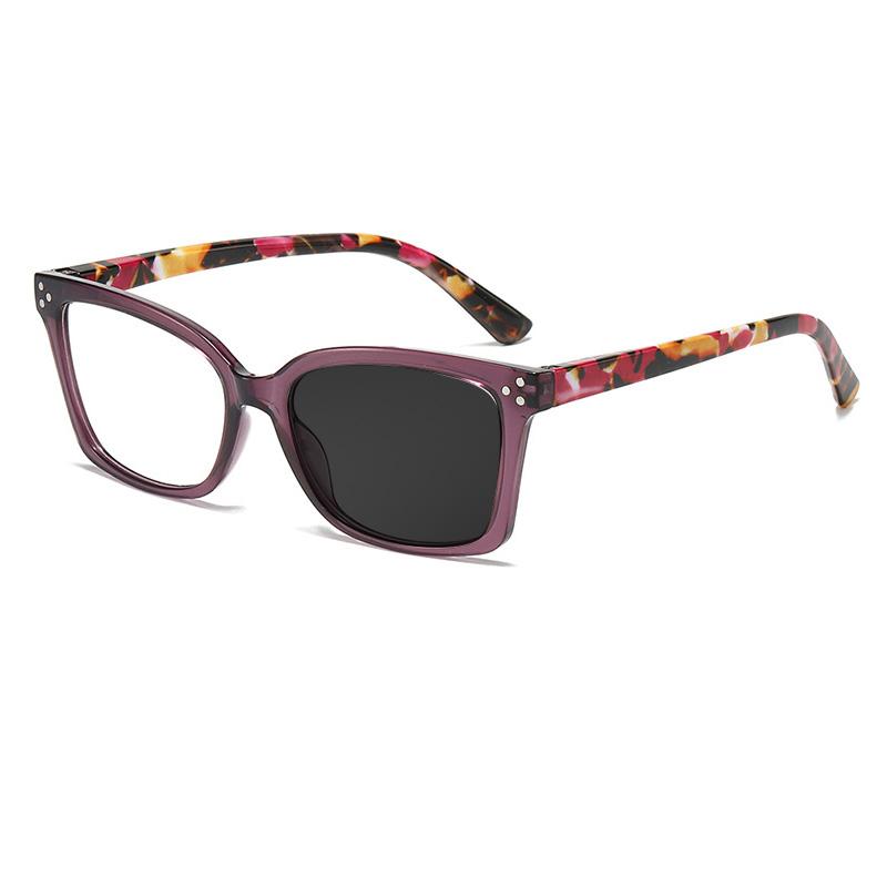 Fashion Square Rice Nail Women Frame Reading Glasses Photochromic Anti Blue Ray Hyperopia Eyeglass Classic Brand Design