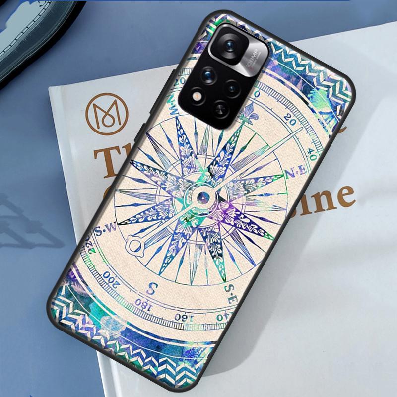 Compass Case For Xiaomi Redmi 14C 13C 10C 12C Redmi Note 13 14 Pro 12 11 9 10 9S 10S 11S 12S Cover
