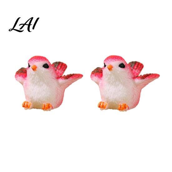 Miniature Scene Decorations for Bonsai 2Pcs Bird Ornaments Micro Landscape Figurines Mini Resin DIY Fairy Garden Accessories Birds Figurines