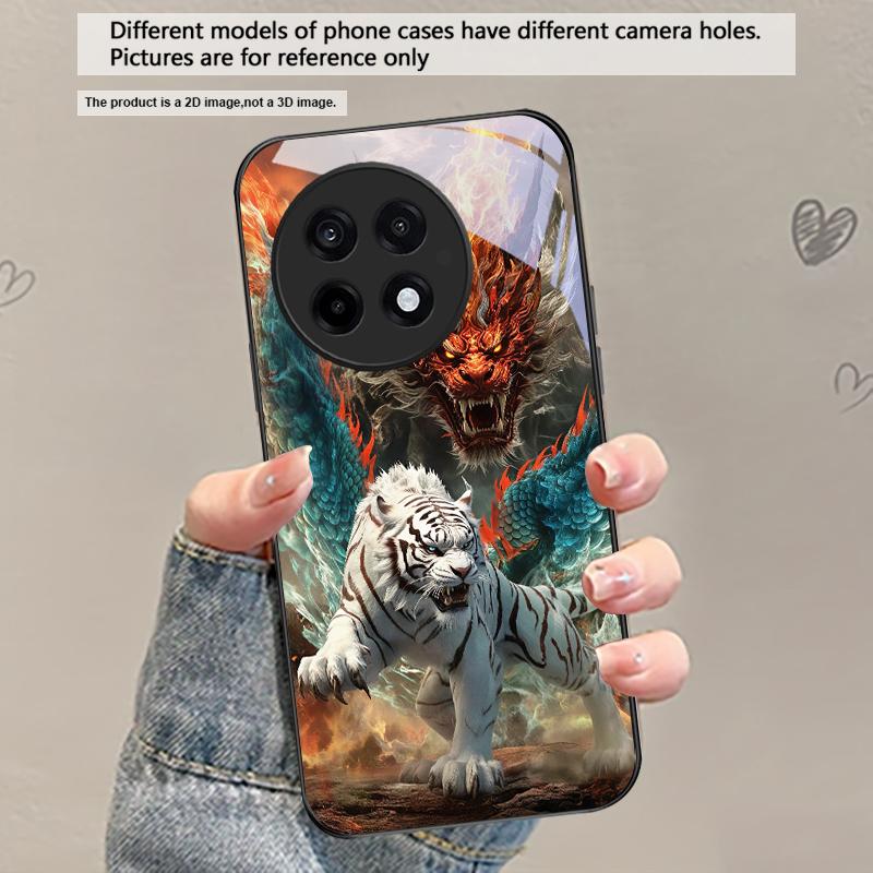 

A huge dragon and tiger For OnePlus Ace 2 3 2V 5 Pro Nord CE 2T 2 3 Lite N20 N30 6 7T 8 8T 9 10 Pro 11R 12R 13R Glass Phone Case OnePlus Ace 5