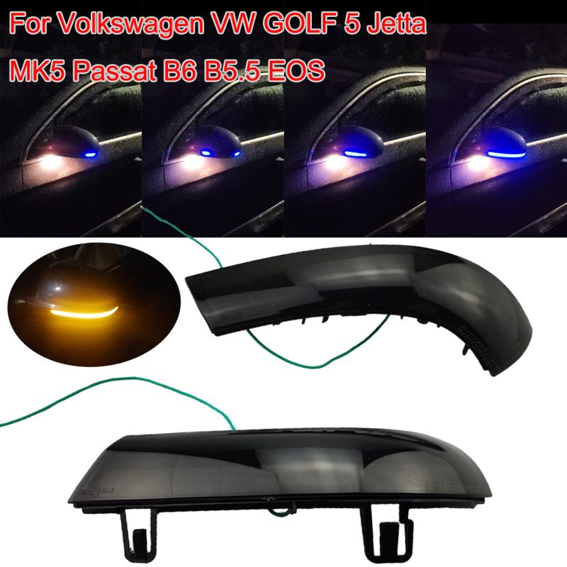 BINGWFPT For VW Golf 5 MK5 2003-2008 For VW Golf 5 / 6 Plus 2005-2013 Dynamic LED Turn Signal Light Side Wing Mirror Indicator