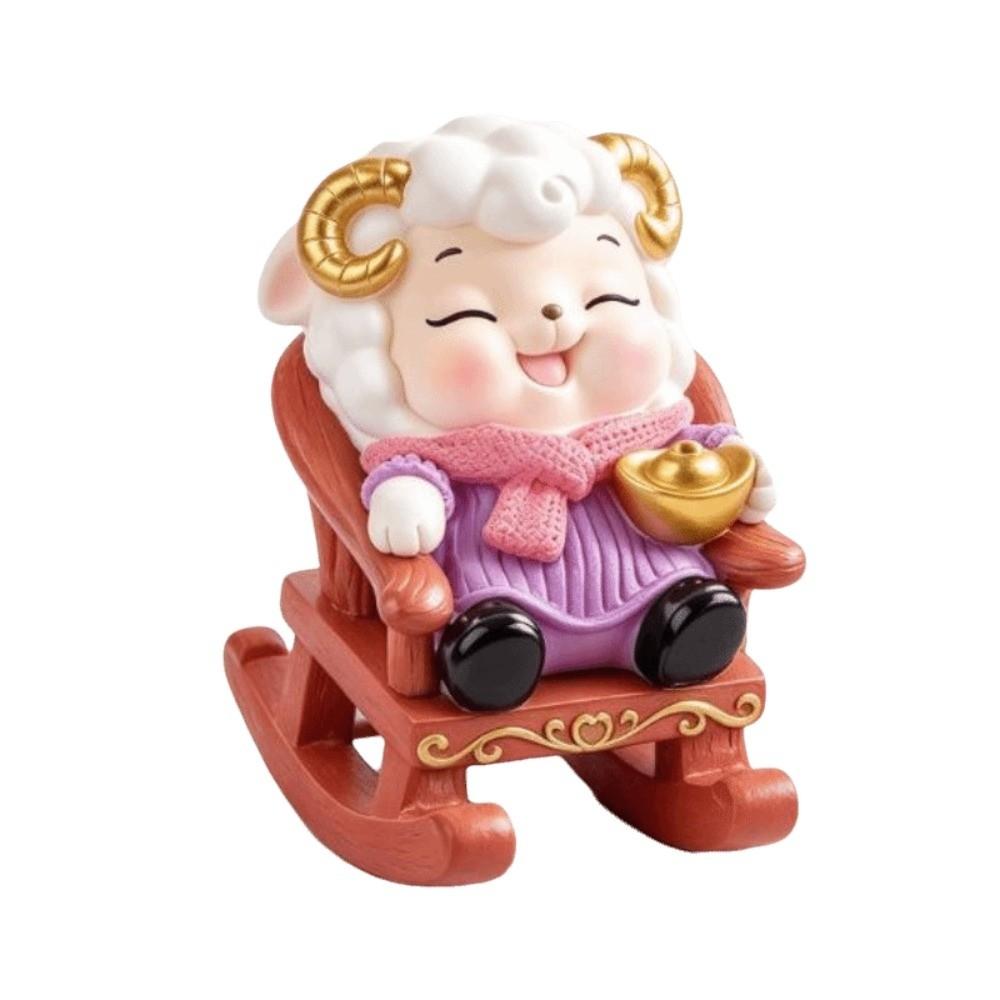 Mascot Laying Sheep Incense Censer Funny Creative Sheep Incense Burners Resin Sheep Figurine with Rocking Chair Year of the Goat
