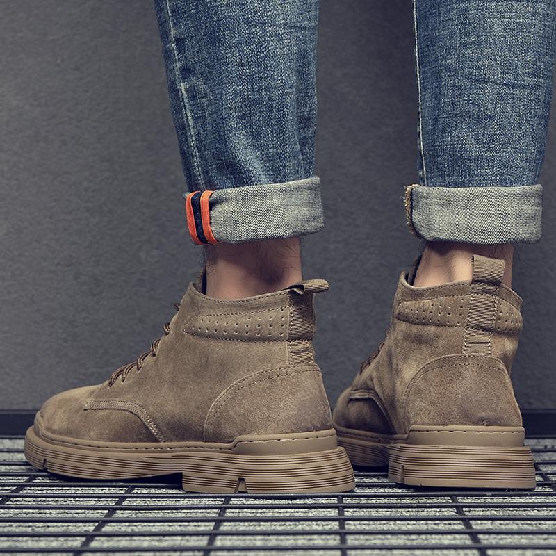 Fashion All-match Men Leather Shoes High Top Man Trainers Casual Mens Walk Footwear Warm Winter Boots Luxury Brand Vulcanized Sneakers