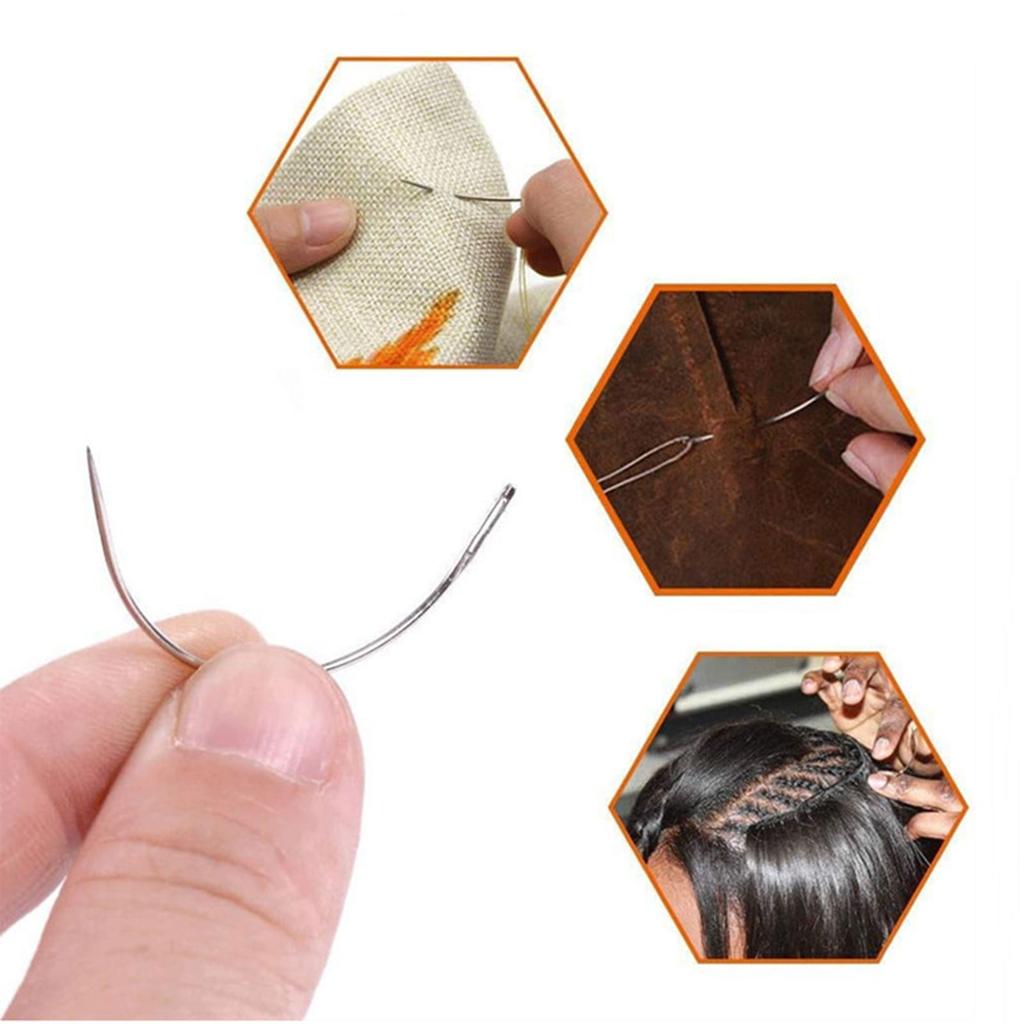 50/100PCS Hair Making Pins Needle Set Hair Pins and C Curved Needle for Wigs Making Blocking Knitting DIY Crafts