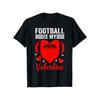 European Sizes Valentine' S Kids' Football Heart Print Black TShirt, Crew Neck, Medium Stretch Knit Fabric, Regular Fit for Boys& Girls