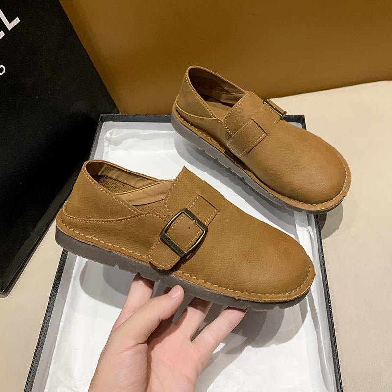 Fashion Female Ethnic Style Loafers Women Flats Vintage Mary Jane Shoes Elegant Retro Fashion Comfortable Leather Stitching Sneakers