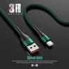Lot-3 Câble USB-C 1M Charge Rapide 3A pour Samsung Galaxy A05s A15 A16 A25 A26 A35 A36 A55 A56 - Nylon Tressé Vert
