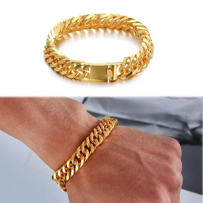 12mm Width Fashion Bracelet Luxury Cuban Bracelet Stainless Steel Link Chain Hip Hop