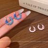 Japon et Corée Boucle d'oreille à tempérament doux en forme de U design pour femme nœud unique boucles d'oreilles bijoux d'oreille mode
