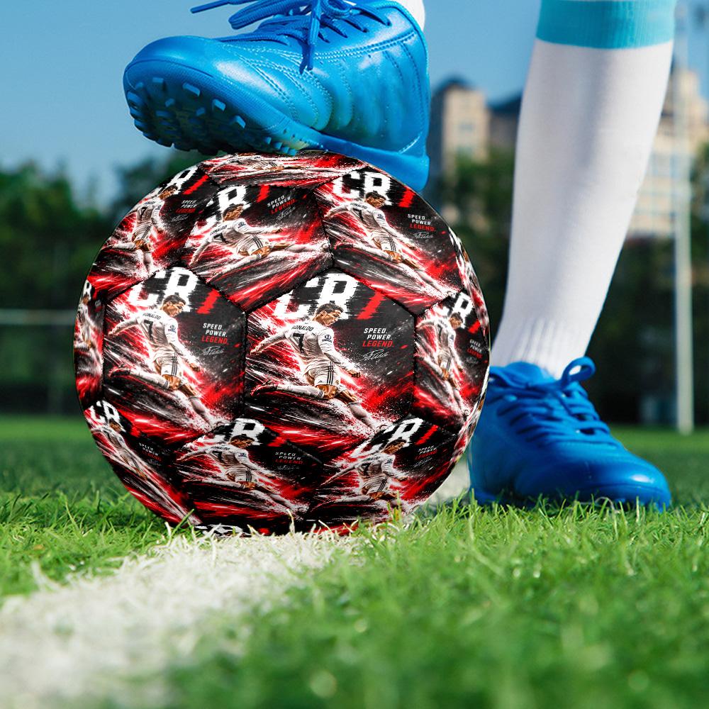 Ronaldo's Electric Moment Size 5 Soccer Balls, High-Quality, Anti-Slip, Protective Football, a Unique Gift Suitable for Birthdays, Christmas