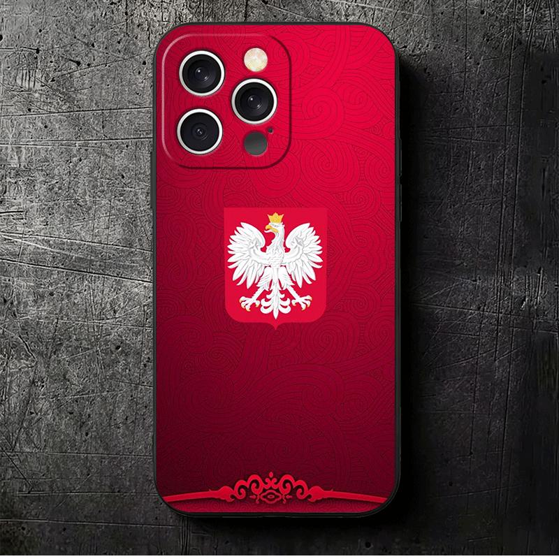 

Чехол для телефона Польша Флаг Бело-красный Мягкий для iPhone 16 16E 17 Air 15 Pro Max 14 Plus 13 Mini 11 12 7 Черный Задняя панель iPhone 15 Pro Max