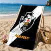 Custom Name Beach Towel Vasco Football Crest Emblem Microfiber Beach Towel, Lightweight for Summer Travel, Swimming Pool Fan Birthday Gift