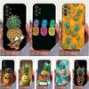 Cute Pineapple Phone For Samsung S25,S10,S20,S10,S21,S9,S24,S23,Ultra,FE,Plus,Lite,Soft Silicone Black Cover