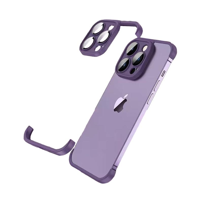 

Для IPhone 15 14 13 12 Pro True Bare Feel липкая рамка, универсальная пленка для объектива, чехол против падения For iPhone 14 Pro Max фиолетовый