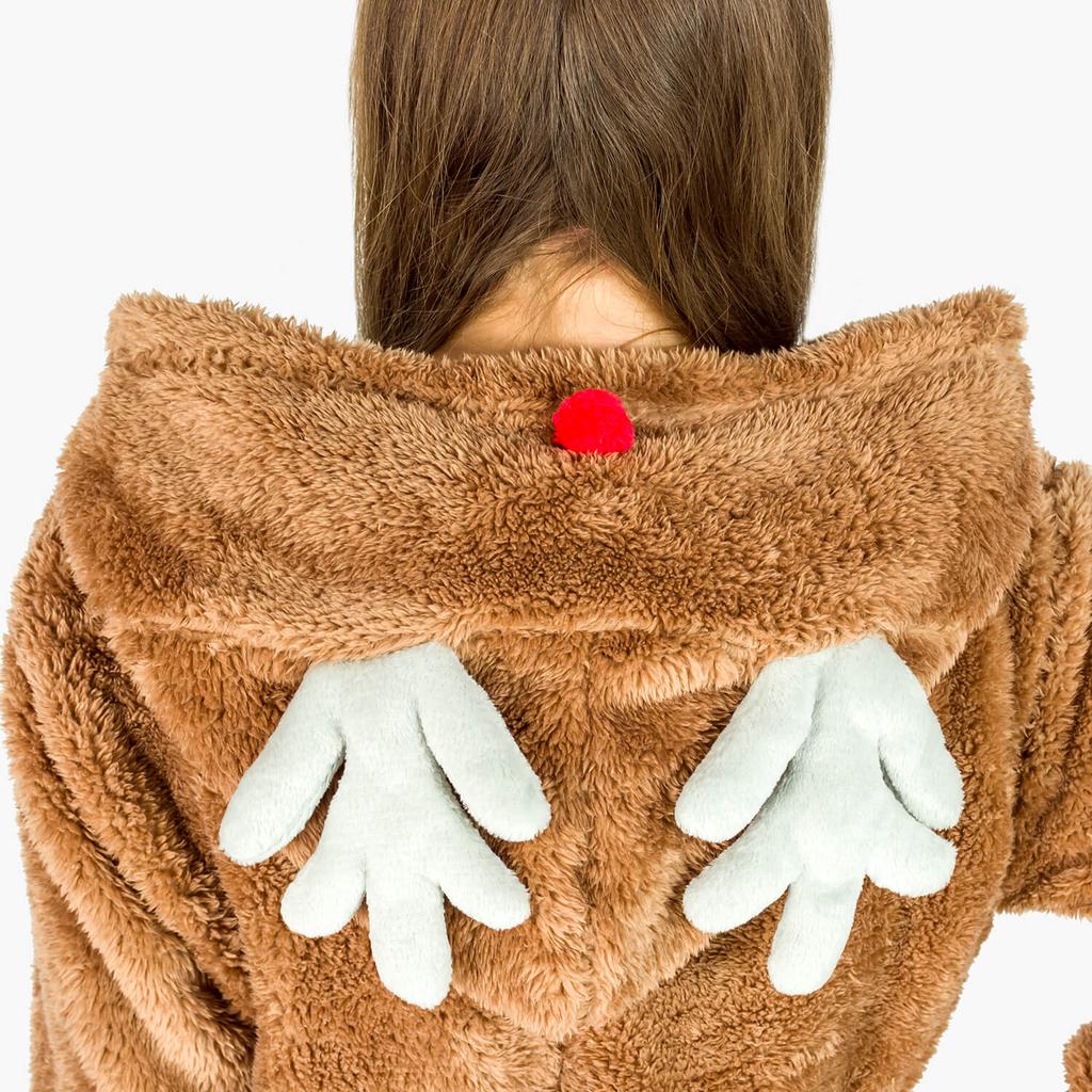 Men's Dark Reindeer Pajamas Gift Kigurumi Onesie One-piece L Onesie Reindeer Costume - XL