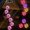 Solar Powered Wind Chime Lights Colorful Ambient Hanging Lights Whirlwind Balls Wind Chimes Courtyard Gardens Party Decorations