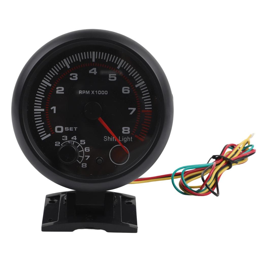 Compact Size 3.75 Inches Car Tachometer Engine Speed Gauge RPM Gauge