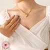 Korean Trendy Love Heart Snake Bone Chain Women's Non-Fading Versatile Peach Heart Pendant Necklace