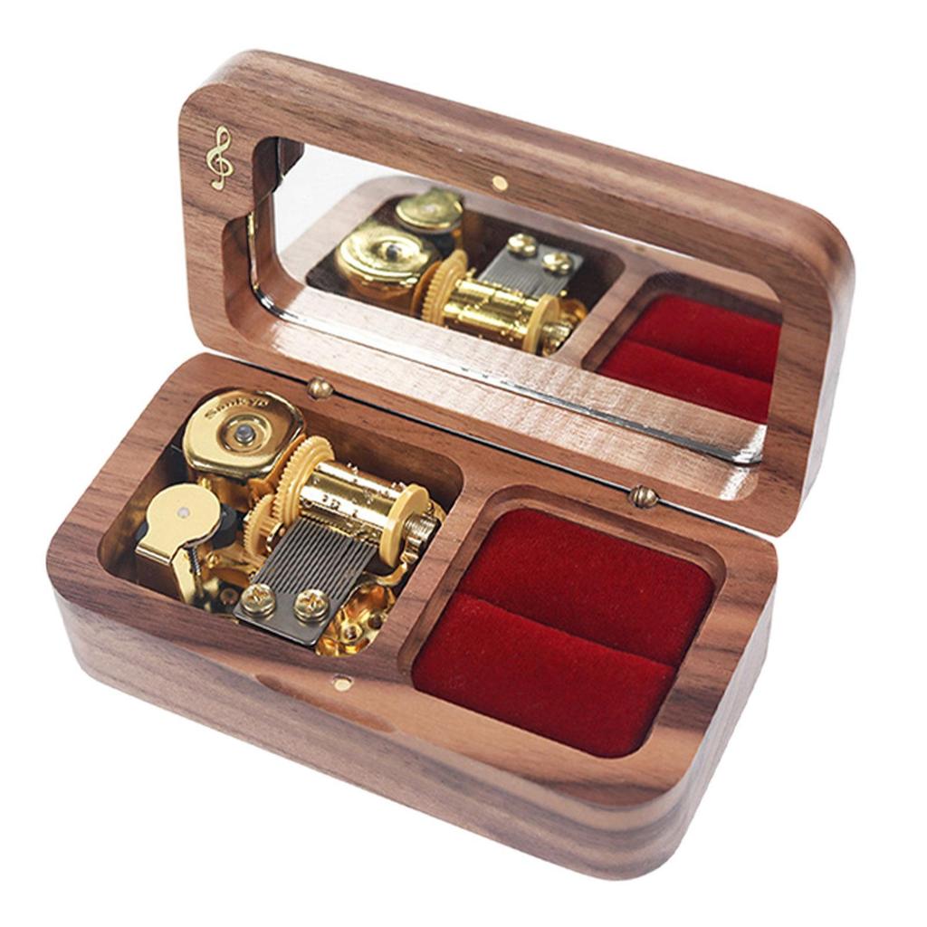 Proposal Ring Case Storage Wooden Music Box for Wedding Anniversary Ceremony