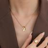 Elegant Titanium Steel Moon Pendant Necklace for Women