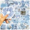 50/100PCS Cartoon Blue & Pink Aesthetic Creative Stickers Waterproof Decorative Stationery Phone Scrapbook Stickers