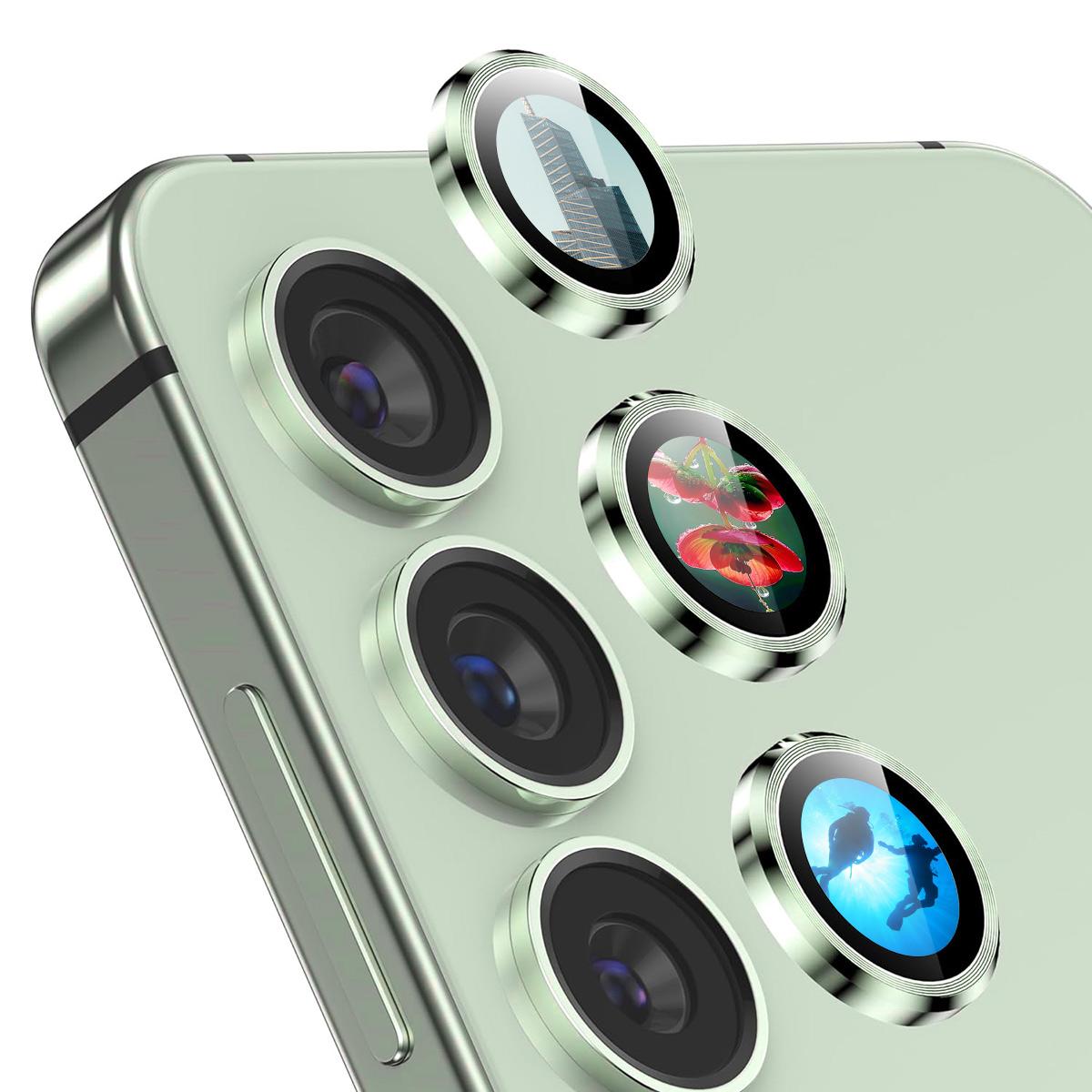 

Для Samsung Galaxy S25+ Захисник об єктива камери ENKAY HAT PRINCE AR Прозоре металеве кільце Плівка для заднього об єктива Light Green