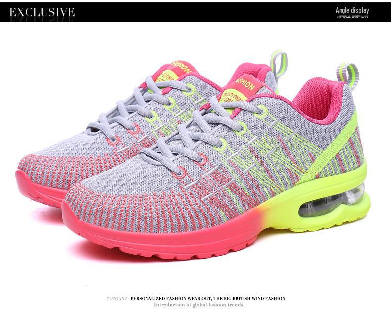 Damen 2023 Übergröße Freizeit Ghost Dance Schuhe – Atmungsaktives Flyknit, Low Top, Airbag-Sohle Lauf-Sneakers.