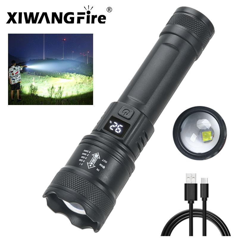 High Power Led Flashlight Rechargeable Super Bright Torch Zoom Usb Hand Lantern For Camping, Outdoor & Emergency Use