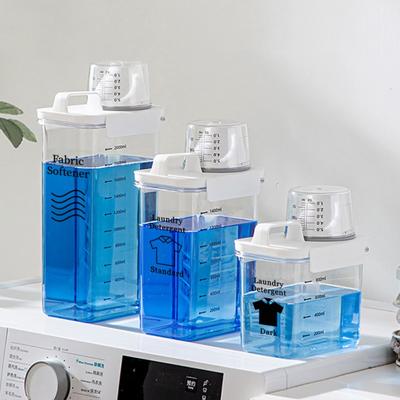 Luftdichte Aufbewahrungsbox für Waschmittelpulver Waschmittelbehälter mit Messbecher Mehrzweck-Getreidespender mit Deckel