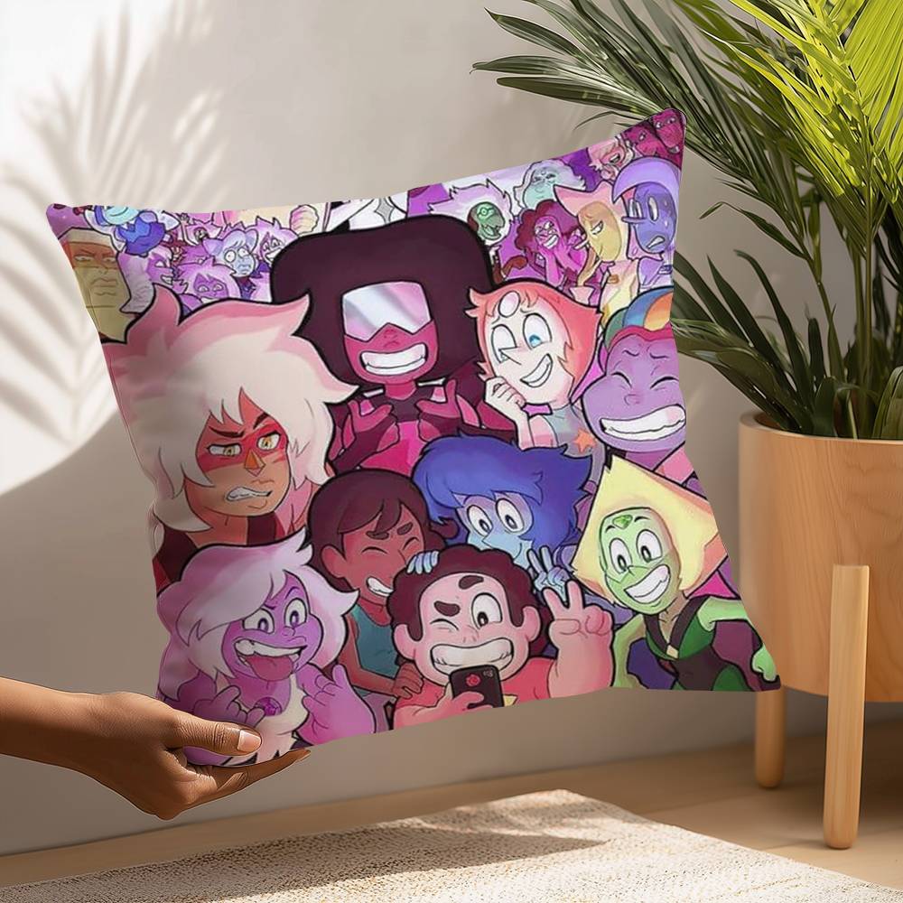 

s-Подушка с артом по Вселенной Стивена, плюшевая ткань, мягкая наволочка, двусторонняя печать, наволочка для подушки, бытовые подарки 12x12Inch