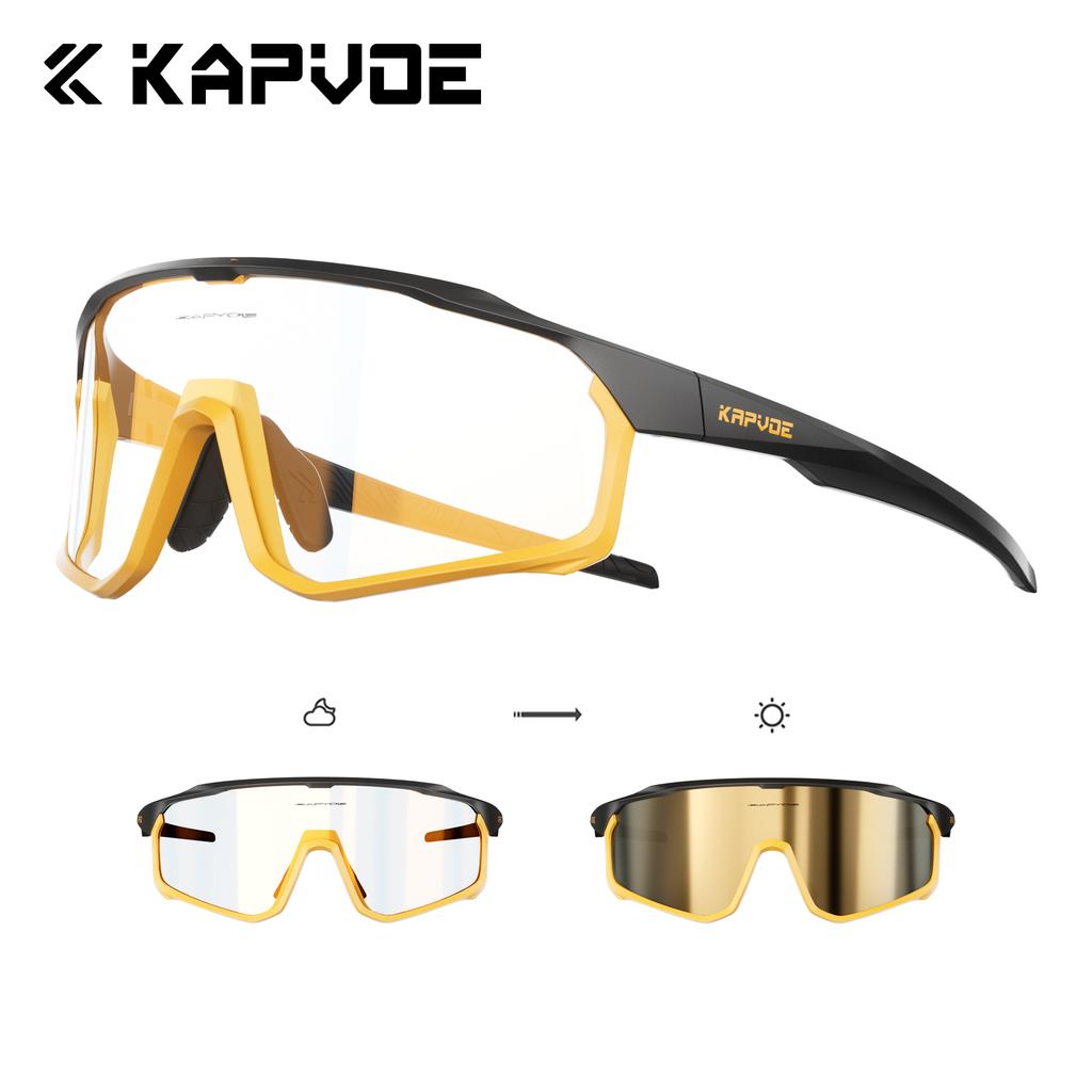 Kapvoe Photochromic Cycling Sunglasses for Men Glasses MTB Bike Road Bicycle Sports Protection Goggles UV400 Hiking Eyewear
