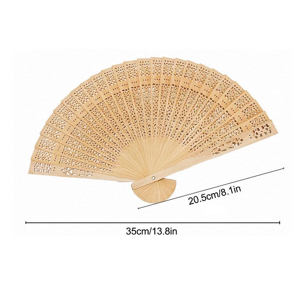 Chinesischer Stil Holz geschnitzter Faltfächer Bambus Taschenkühler Mode Hochzeit Hand Duftend Party Geschnitzter Faltfächer Vintage Hohl