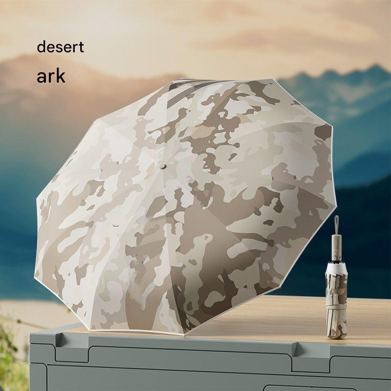 Fully Automatic Camouflage Umbrella High-end Enlarged Thickened Reinforced Wind-resistant Three Foldable Business Umbrella пустынный