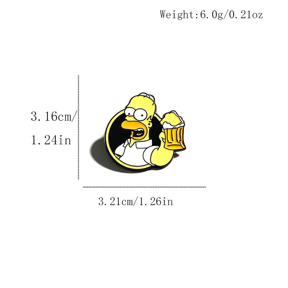 The Simpsons Cartoon Brooch: Cute and Funny Metal Pin Badge for Clothing Decoration