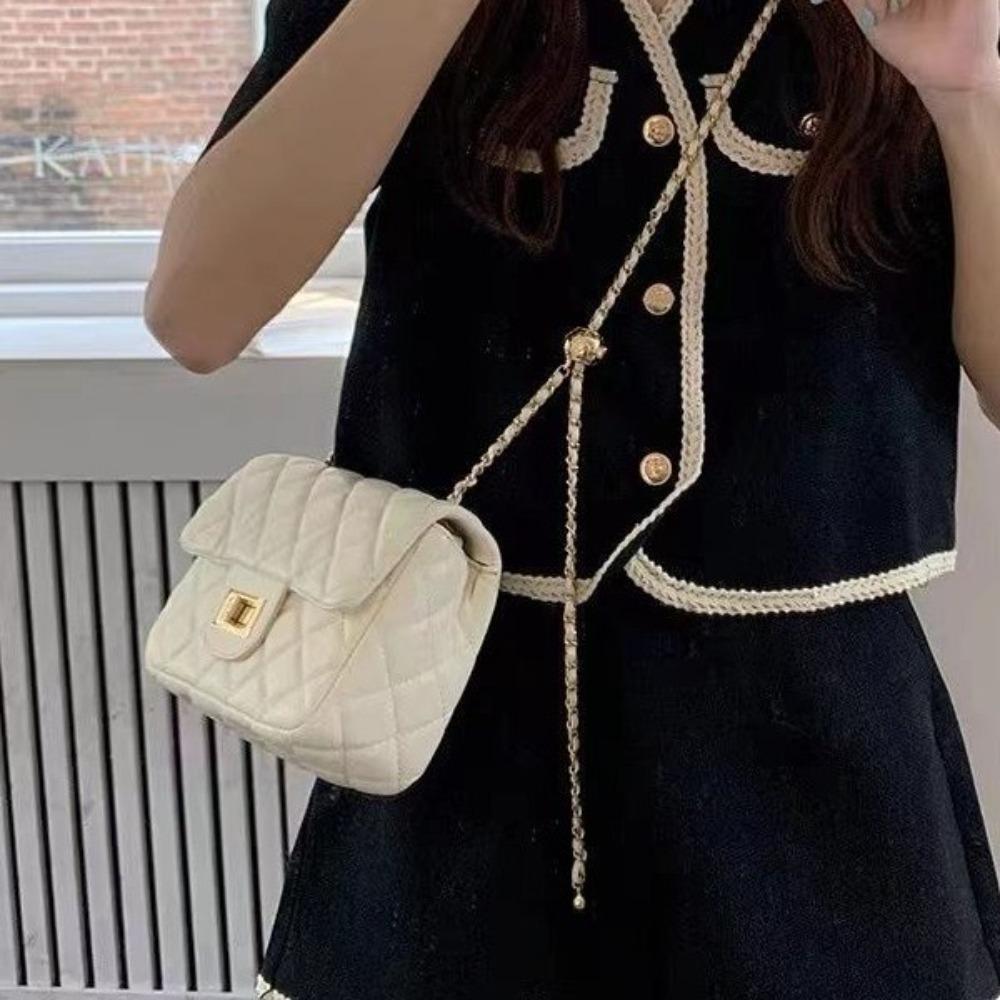 Classic Small Fragrant Wind Rhombus Chain Small Square Bag Popular Fashion Niche Soft Surface Casual Sweet Lady Shoulder Women's Bag
