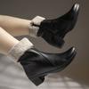 Shoetopia Womens  Chunky Heel Short Booties with Non-Slip Sole, Comfortable Trendy Ankle Boots | Soft Cushioned Sole | Casual, Party & Winter Wear