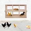 Wooden Chicken Laying Box, 6 Compartment 2-Tier Floorstanding with Egg Slot for Home/Breeding Farm