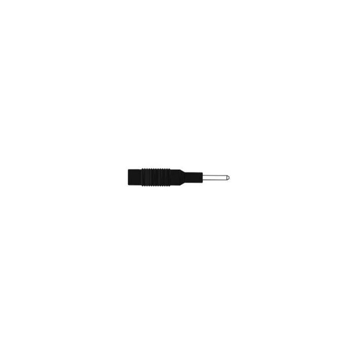 Adaptateur - PEREL - fiche 2mm vers 4mm - Noir - 6A - PVC