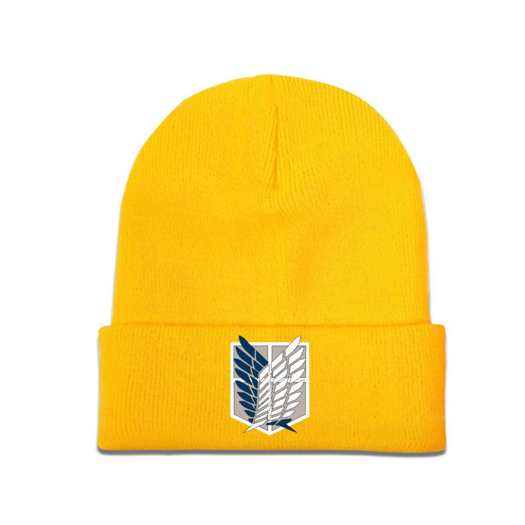 

Вязаные шапки Wings of Freedom AoT Attack On Titan для женщин, шапка унисекс, зимняя шапка, Эрен Микаса, аниме, манга, AoT, повседневная кепка-дыня One Size