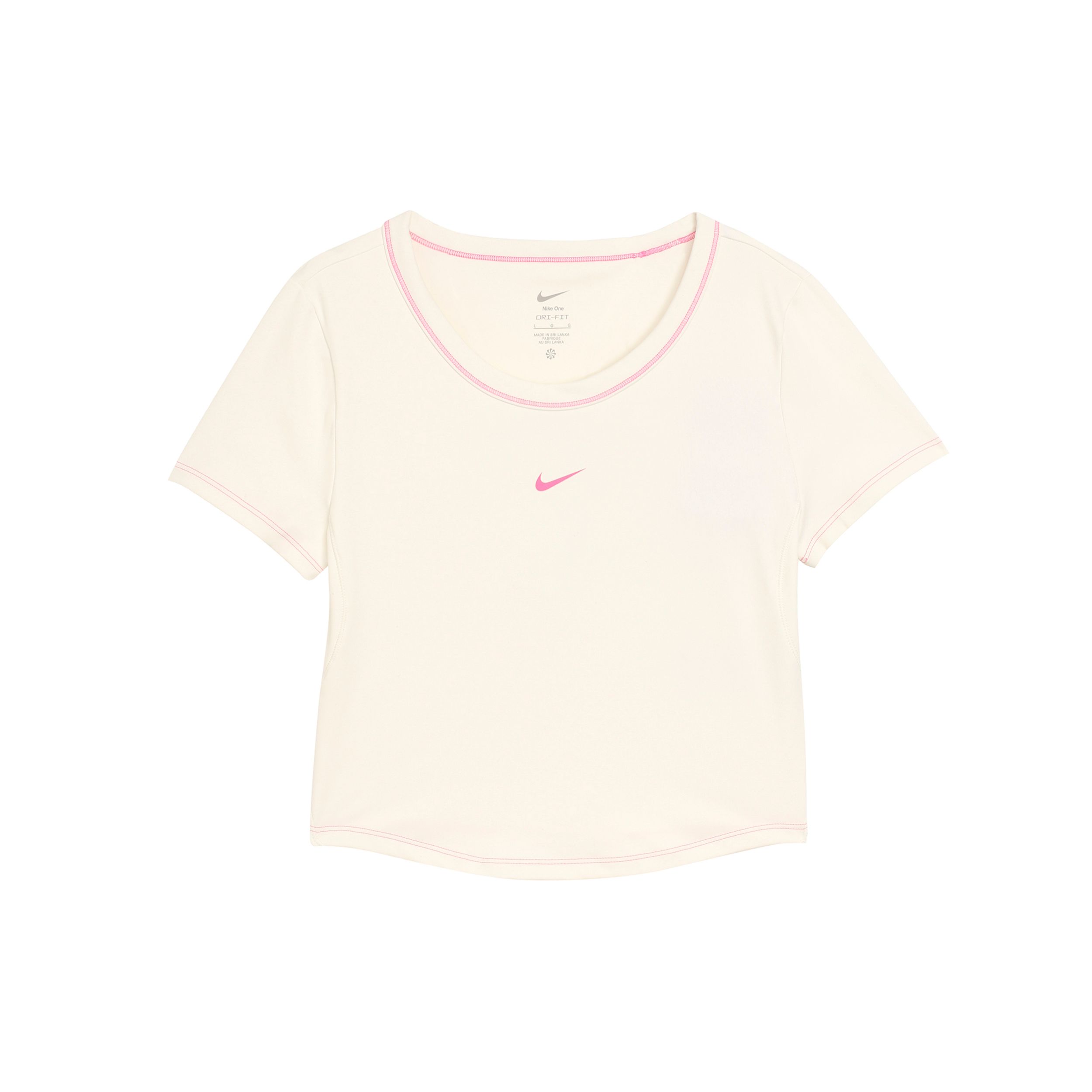 

Nike Dri-Fit One Fitted Round Neck Slim Fit Quick Dry Short Sleeve Top Women tops Sail-White HM4584133 M