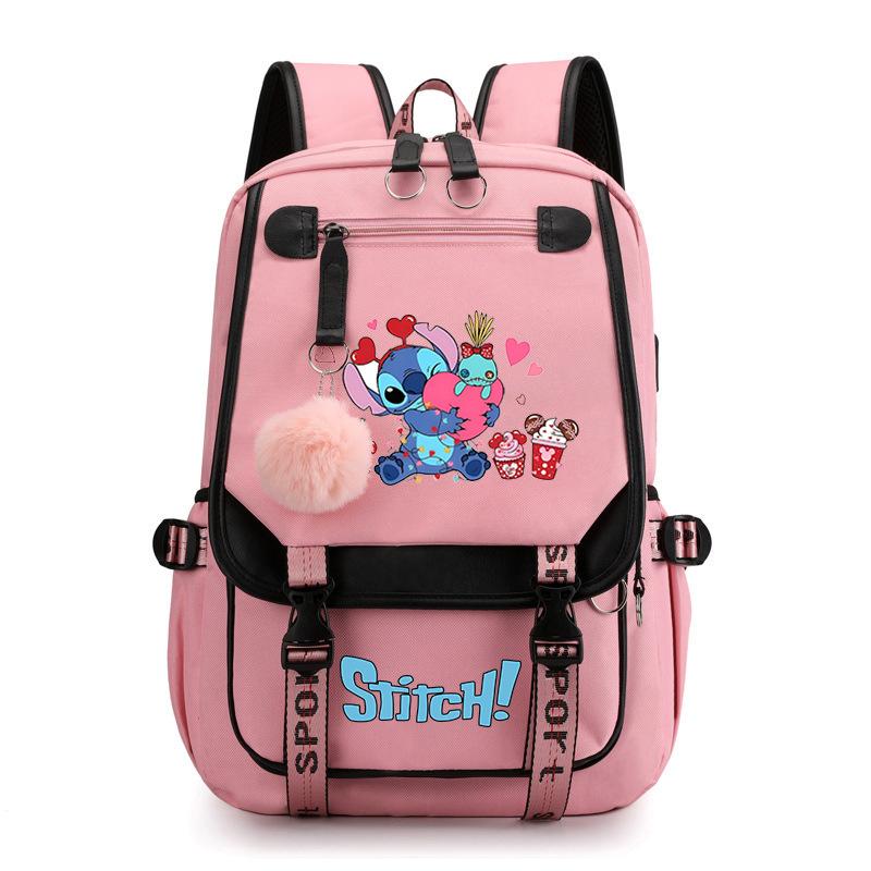 Cartoon Schoolbag Junior High School Student High School Student With Usb Multi-Function Student Schoolbag