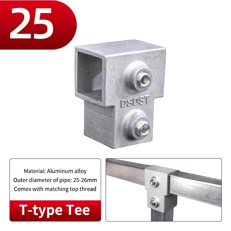 20x20mm Čtvercová trubka Třícestný 25x25mm 30x30mm Hliníková slitina Koleno Spojka Příslušenství Pevný spoj trubky
