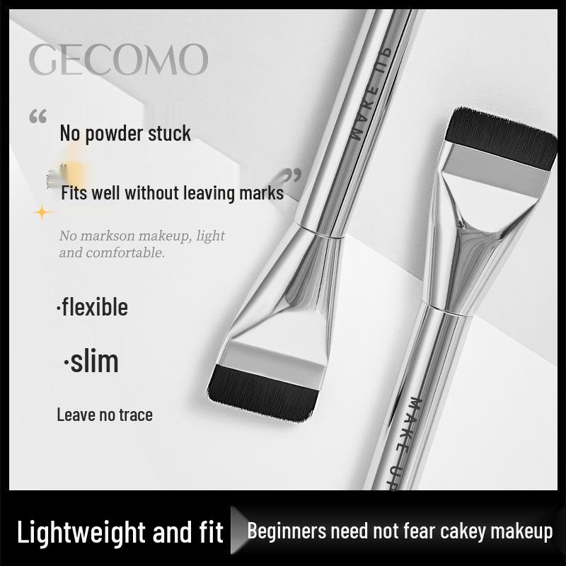Gemon Streifenfreier Flacher Foundation Pinsel - Nicht-Saugfähiger Make-up Pinsel für Flüssig- und Puder-Foundation