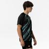 Mizuno Table Tennis Game Shirt, Short Sleeve, JTTA Certified, Moisture-Wicking, Quick-Drying, Unisex, 82JAC102, Black/Blue