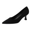 Fashion Elegant Ladies Flock Pumps Pointed Toe Brief High Heels OL Shoes Thin Heel Tacones De Mujer Shallow Mouth Chaussures Femme 2025