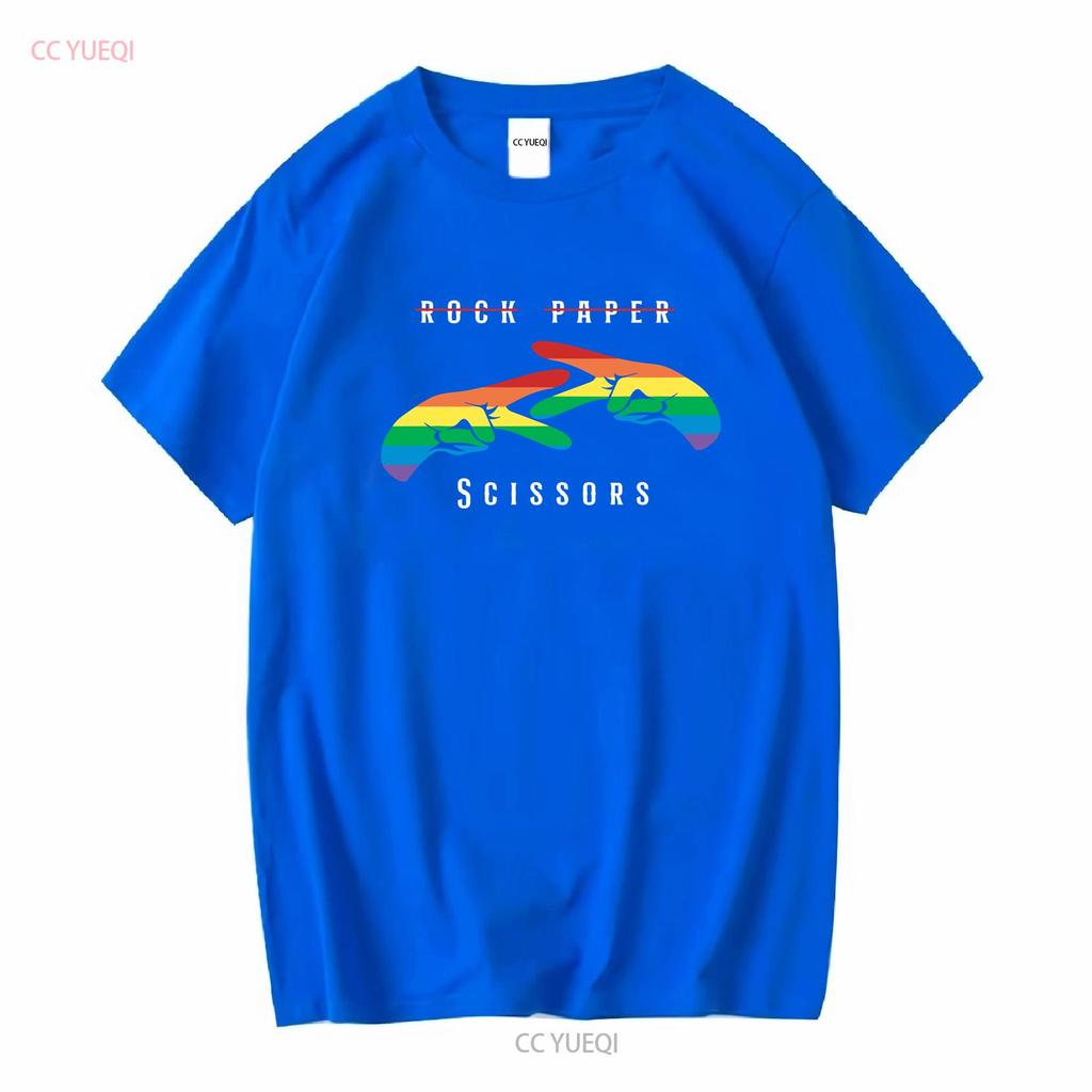 Rock Paper Scissors Funny Lesbian Pride LGBT T ShirT long or short sleeves vintage Washed Unisex Comfortable Slightly Versatile