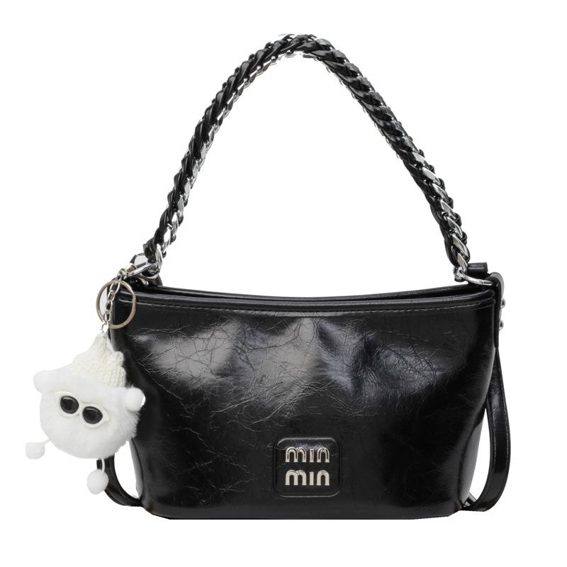 

Популярная в этом году модная плетеная сумка на плечо, маленькая женская сумка подмышку, весна 2025, новая универсальная женская чёрный